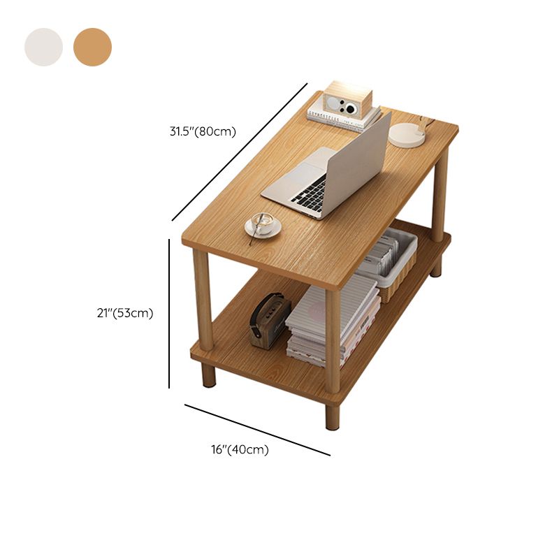Modern Rectangular/Square Corner Table Wood Side End Table for Living Room
