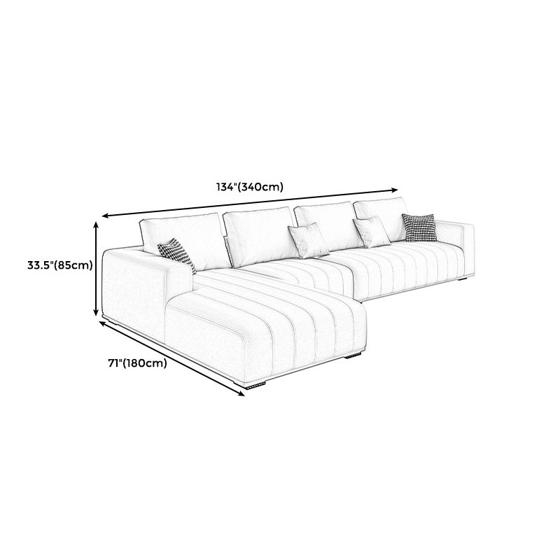 Beige Modern Faux Leather Square Arm Sofa/Sectional with Pillowed Back Cushions Clearhalo 'furn' 'furn_sectionals' 'Furniture' 'furniture_sectionals' 'kitchen' 'kitchen_sectionals' 'Living Room Furniture' 'Sectionals' 1200x1200_bd75e250-667c-468d-a917-d3f5b94bb288