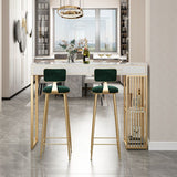 Nordic Style Storage Bar Table Stone Top Pub Table with 2 Drawers, Only Table Clearhalo 'Bar Furniture' 'Bar Tables' 'bar_tables' 'furn' 'furn_bar_tables' 'Furniture' 'furniture_bar_tables' 'Kitchen & Dining Furniture' 1200x1200_bd76517f-72e2-4d52-8078-ac89e7676bc8