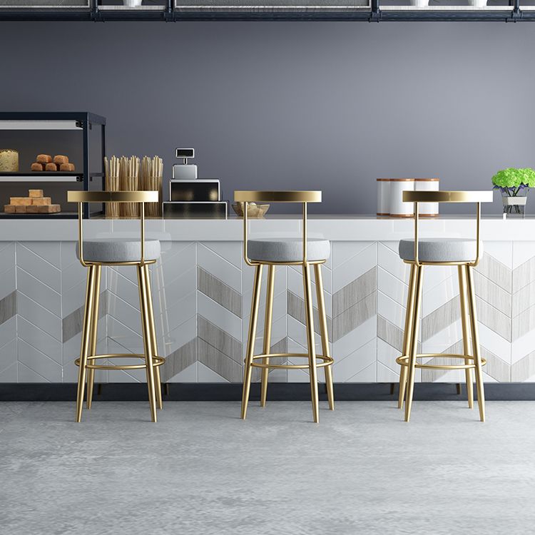 Glam Style Velvet Cushion Stool Low Back Bar Stool with Metal Leg Clearhalo 'Bar Furniture' 'Bar Stools' 'bar_stools' 'furn' 'furn_bar_stools' 'furniture_bar_stools' 'Kitchen & Dining Furniture' 'kitchen&dining_furn' 'kitchen' 'kitchen_furn' Furniture' 1200x1200_bd767b16-cf92-40aa-b302-7f82651b3e40