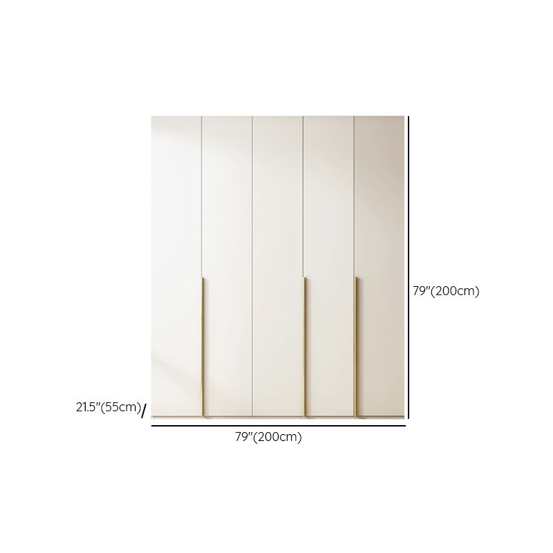 Modern Artificial Wood Wardrobe Freestanding Wardrobe in White Clearhalo 'Armoires & Wardrobes' 'armoires_wardrobes' 'Bedroom Furniture' 'furn' 'furn_armoires_wardrobes' 'Furniture' 1200x1200_bd76f2c8-1dd1-4298-8389-44f15f302e08
