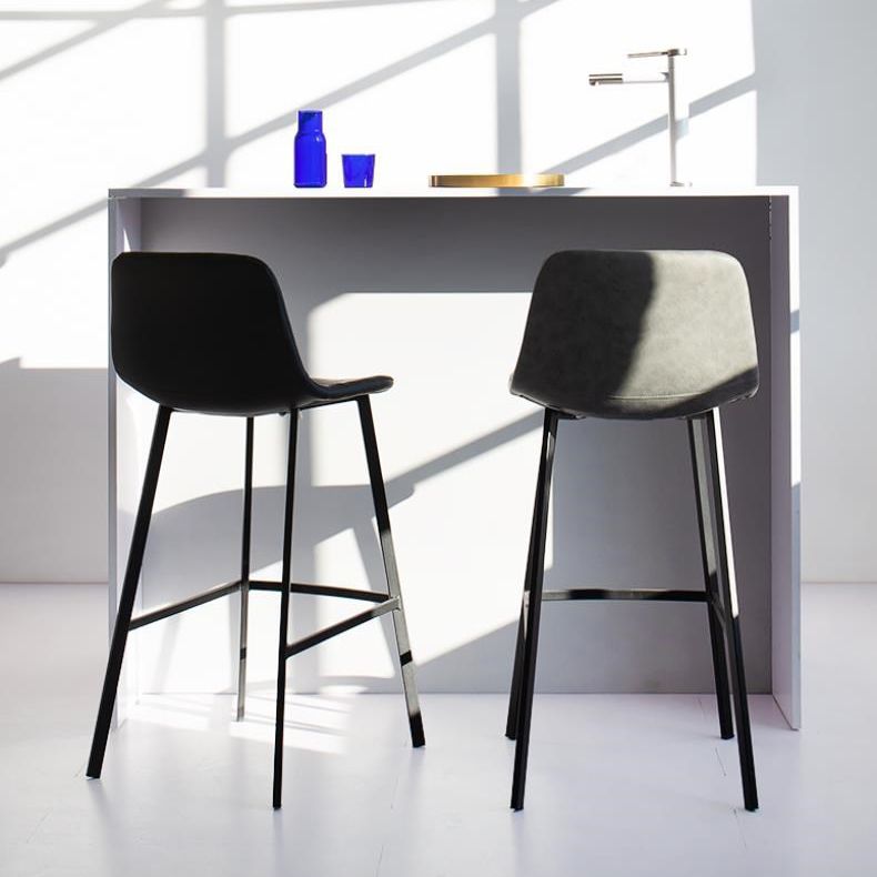 Industrial Low Back Bar-stool PU Leather Bar Stool with Metal Legs Clearhalo 'Bar Furniture' 'Bar Stools' 'bar_stools' 'Furniture' 'furniture_bar_stools' 'Kitchen & Dining Furniture' 1200x1200_bd77712c-738f-46d1-be7e-d35ee8e7ffcc