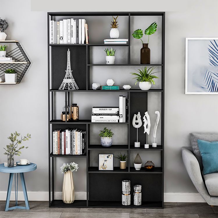 Contemporary Metal Bookshelf Etagere Open Shelf Bookcase with Shelves