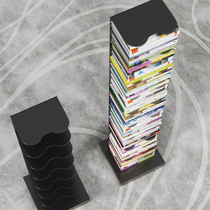 White and Black Corner Bookshelf Closed Back Contemporary Iron Bookshelf Clearhalo 'Bookcases' 'Furniture' 'furniture_bookcases' 'kitchen' 'kitchen_bookcases' 'Living Room Furniture' 'Office Furniture' 1200x1200_bd77ece5-c81d-486f-a7af-50029803e450