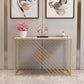 Glam Console Accent Table Rectangle Sofa Console Table in Marble Clearhalo 'Console Tables' 'console_tables' 'Entry & Mudroom Furniture' 'furn' 'furn_console_tables' 'Furniture' 1200x1200_bd79861b-bdd4-44fb-9dd1-a9ee359c89b8