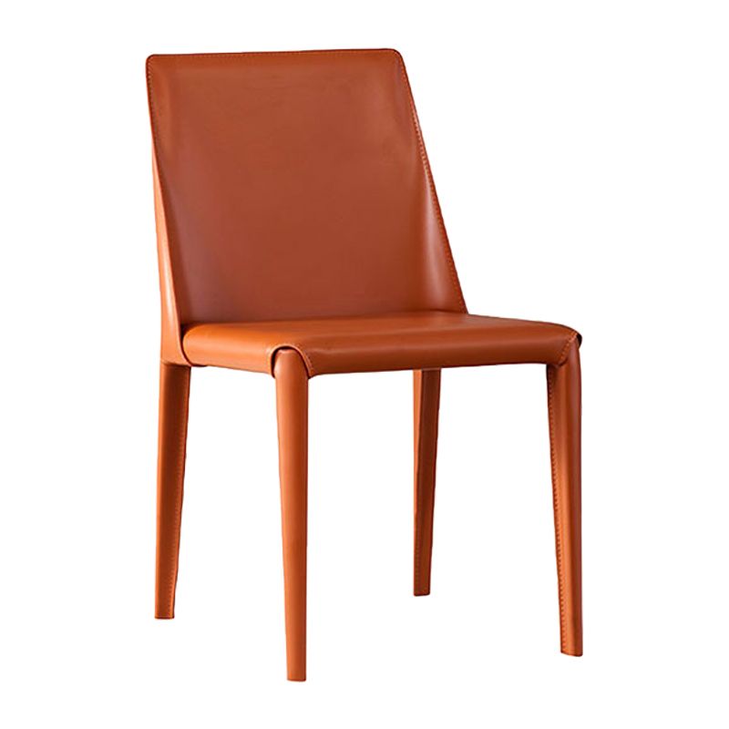 Modern Style Home Side Chair Solid Back Metal Upholstered Dining Room Chair Clearhalo ' kitchen&dining_furn' 'Dining Chairs' 'Dining Tables & Seating' 'dining_chair' 'furn' 'furn_dining_chair' 'Furniture' 'furniture_dining_chair' 'Kitchen & Dining Furniture' 'kitchen' 1200x1200_bd7a3f14-264c-4b70-a05a-ea50e7a8c6de