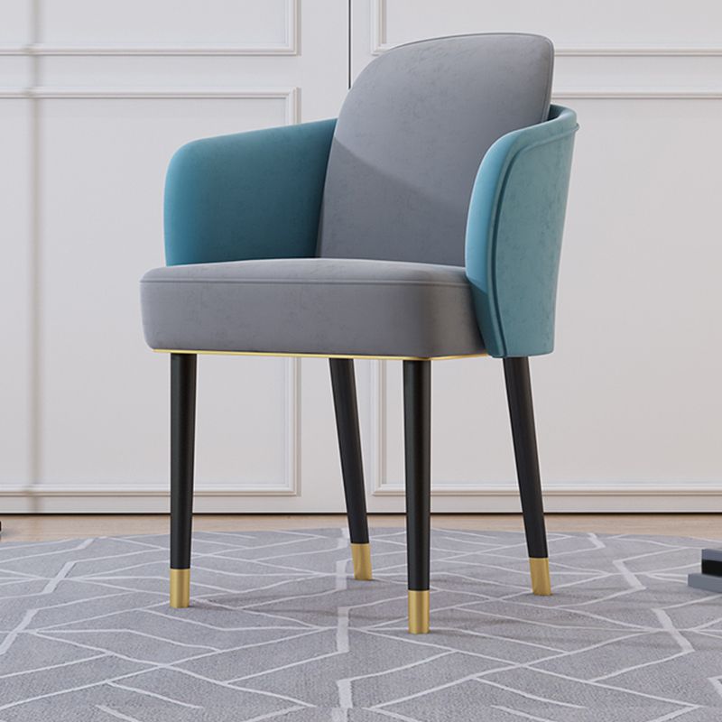 Upholstered Velvet Arm Chair Industrial Parsons Chair with Metal Legs Clearhalo 'Dining Chairs' 'Dining Tables & Seating' 'dining_chair' 'furn' 'furn_dining_chair' 'Furniture' 'Kitchen & Dining Furniture' 1200x1200_bd7b1508-55b6-45a2-b61c-7a7ab526eff8