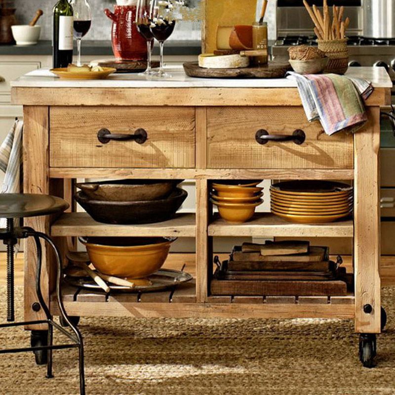 Modern Kitchen Island Table Dining Room Prep Table with Open Shelves Clearhalo 'furn' 'furn_kitchen_islands_carts' 'Furniture' 'Kitchen & Dining Furniture' 'Kitchen Islands & Carts' 'kitchen_islands_carts' 1200x1200_bd7ba953-165f-4bac-b0a6-34220fb8a4c0