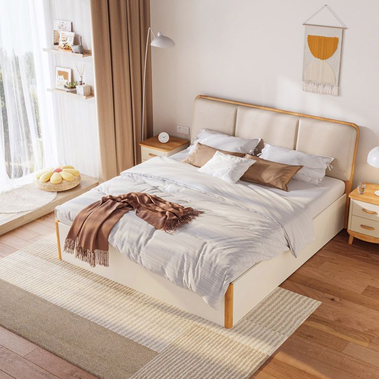 Letto standard in legno con materasso con testimonianza imbottita incluso 41,33 "di alto livello