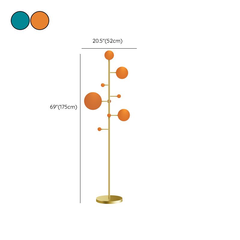 Kit d'entrée en or Stand de salle en métal contemporain pour hall, 68,9 pouces de hauteur