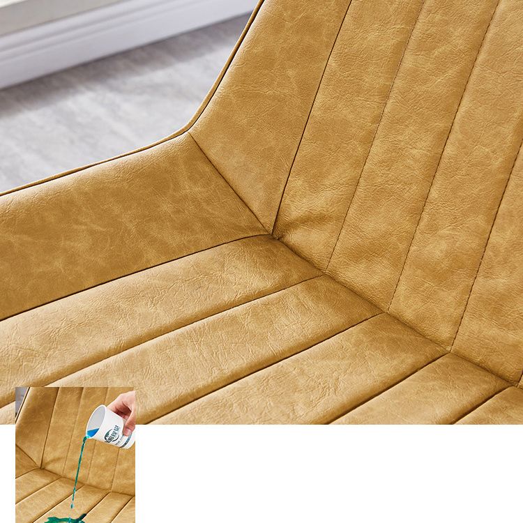 Contemporary Kitchen Dining Side Chair Leather Solid Back Chairs with Metal Legs Clearhalo ' kitchen&dining_furn' 'Dining Chairs' 'Dining Tables & Seating' 'dining_chair' 'furn' 'furn_dining_chair' 'Furniture' 'furniture_dining_chair' 'Kitchen & Dining Furniture' 'kitchen' 1200x1200_bd7cd1e1-25ee-4214-b258-eb1954416f8c