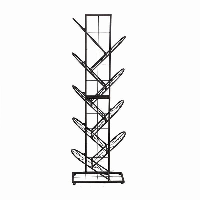 Modern Metal Bookcase Geometric Closed Back Bookshelf in Burnish Clearhalo 'Bookcases' 'furn' 'furn_bookcases' 'Furniture' 'Office Furniture' 1200x1200_bd7d9e63-b4e3-4f3c-b49b-9b93c2e4ec50