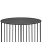 Mesa de centro moderna de hierro de mediados de siglo, mesa de cóctel con marco redondo de metal
