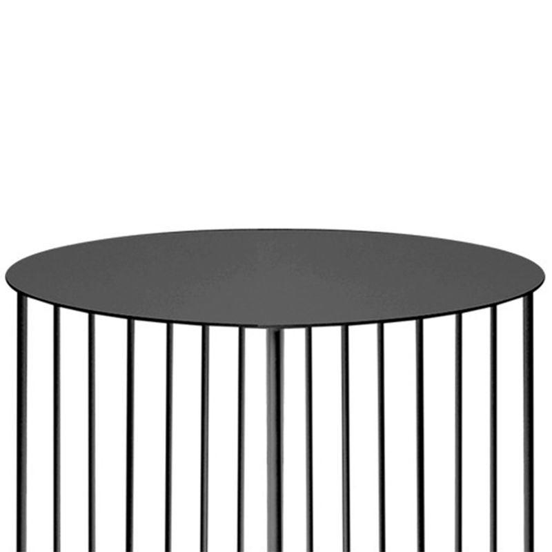 Mesa de centro moderna de hierro de mediados de siglo, mesa de cóctel con marco redondo de metal