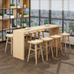 Table du bistrot en bois massif rectangle Table de pub moderne avec un double piédestal de nature