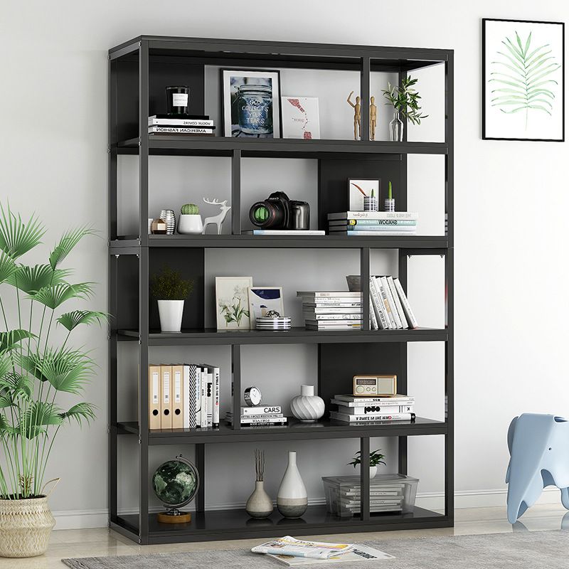 Vertical Metal Frame Etagere Bookshelf Manufactured Wood Shelf Bookcase for Living Room Clearhalo 'Bookcases' 'furn' 'furn_bookcases' 'Furniture' 'furniture_bookcases' 'Office Furniture' 1200x1200_bd7fcffe-61cc-4b87-a26a-ef5e4d230338
