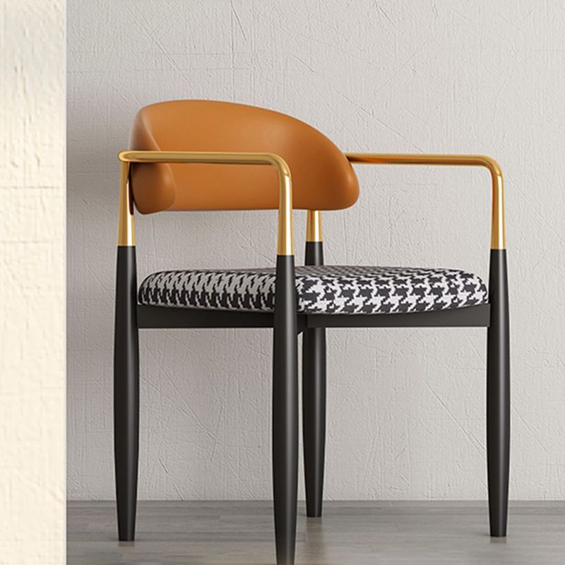 Contemporary Style Dining Chairs Dining Arm Open Back Chairs with Metal Legs Clearhalo ' kitchen&dining_furn' 'Dining Chairs' 'Dining Tables & Seating' 'dining_chair' 'furn' 'furn_dining_chair' 'Furniture' 'furniture_dining_chair' 'Kitchen & Dining Furniture' 'kitchen' 1200x1200_bd7fd180-80e5-4525-8832-e0d5af05134a