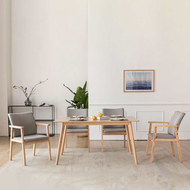 Contemporary Upholstered Solid Back Arm Chair Matte Finish Home Dining Chair Clearhalo ' kitchen&dining_furn' 'Dining Chairs' 'Dining Tables & Seating' 'dining_chair' 'furn' 'furn_dining_chair' 'Furniture' 'furniture_dining_chair' 'Kitchen & Dining Furniture' 'kitchen' 1200x1200_bd7fd413-a063-4206-9b70-6dc9c97f018b