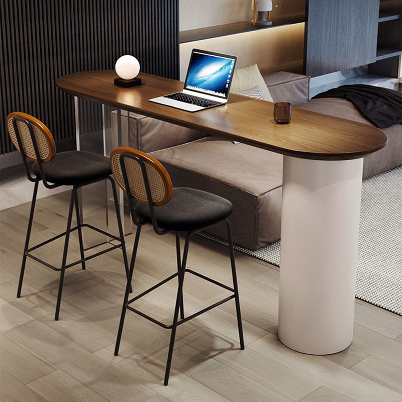 Contemporary Double Pedestal Bar Dining Table Solid Wood Dining Table Clearhalo 'Bar Furniture' 'Bar Tables' 'bar_tables' 'furn' 'furn_bar_tables' 'Furniture' 'Kitchen & Dining Furniture' 1200x1200_bd8058aa-1139-463c-9063-8820c9e96b0b