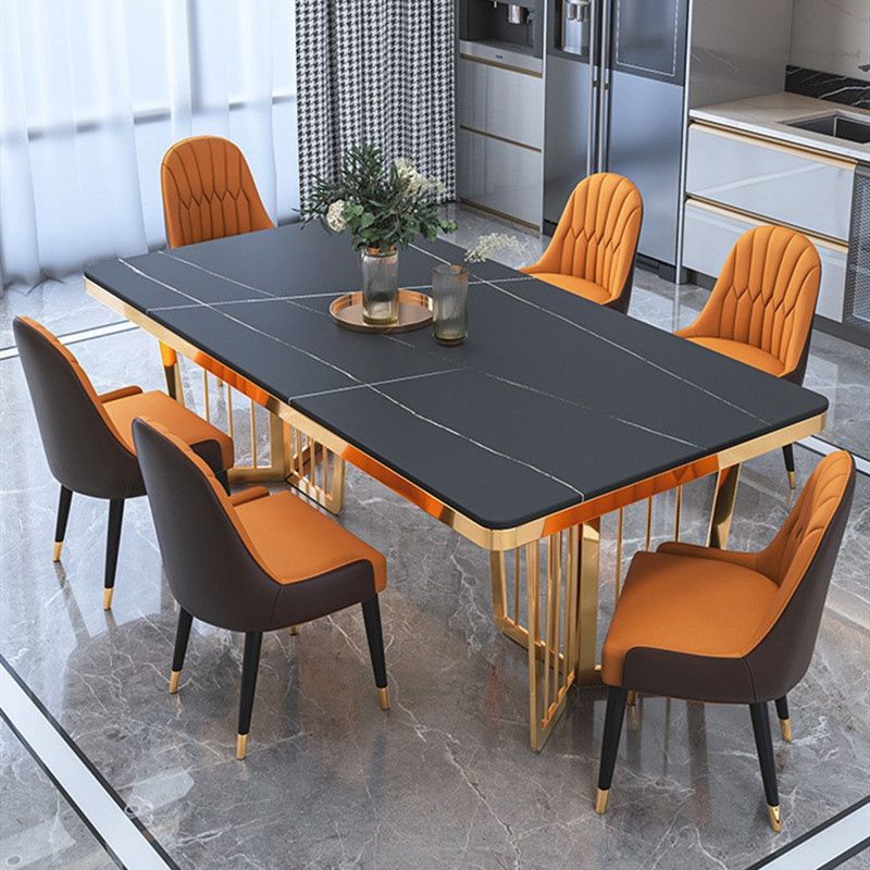 Dinner Room Luxury Dining Table Kitchen Metal Base Dining Table Clearhalo 'Dining Tables & Seating' 'Dining Tables' 'dining_table' 'furn' 'furn_dining_table' 'Furniture' 'Kitchen & Dining Furniture' 1200x1200_bd815e5a-0175-46cf-864e-fae01af3efbd
