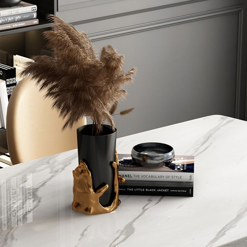 Glam Sintered Stone Dining Room Set Standard Height with Gold Leg Dining Furniture for Home Use Clearhalo 'Dining Room Sets' 'Dining Tables & Seating' 'dining_room_set' 'furn' 'furn_dining_room_set' 'Furniture' 'furniture_dining_room_set' 'Kitchen & Dining Furniture' 'kitchen&dining_furn' 'kitchen' 1200x1200_bd81a6f2-9dbc-4746-b5ec-c006e49a1f2c