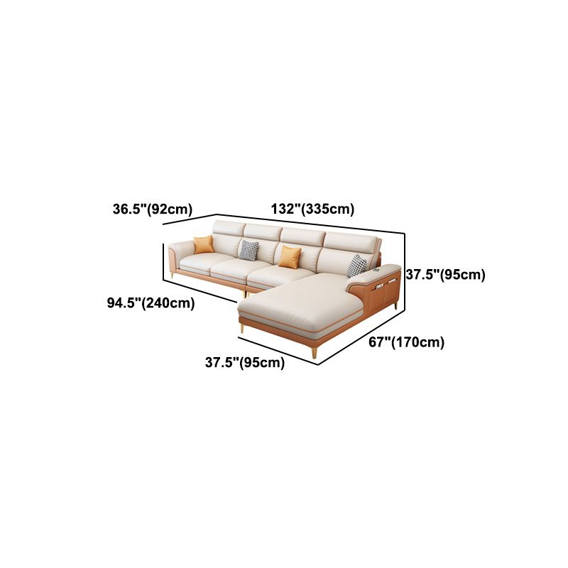 Contemporary Faux Leather Sofa with Pillow Top Arm for Living Room