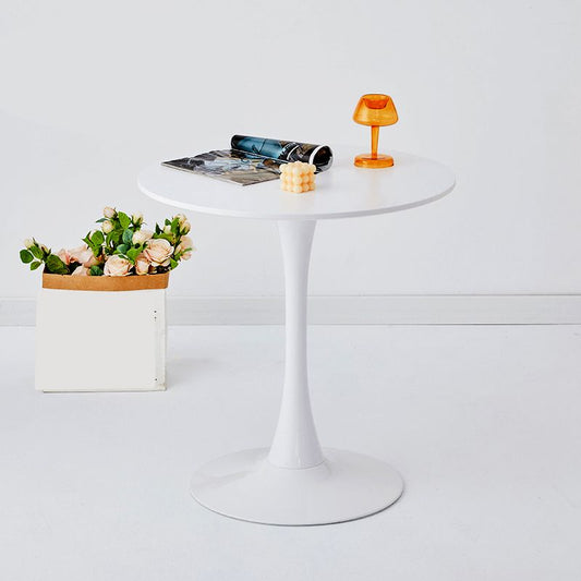 Modern Wooden Coffee Table Round Top Shape Pedestal Cocktail Table