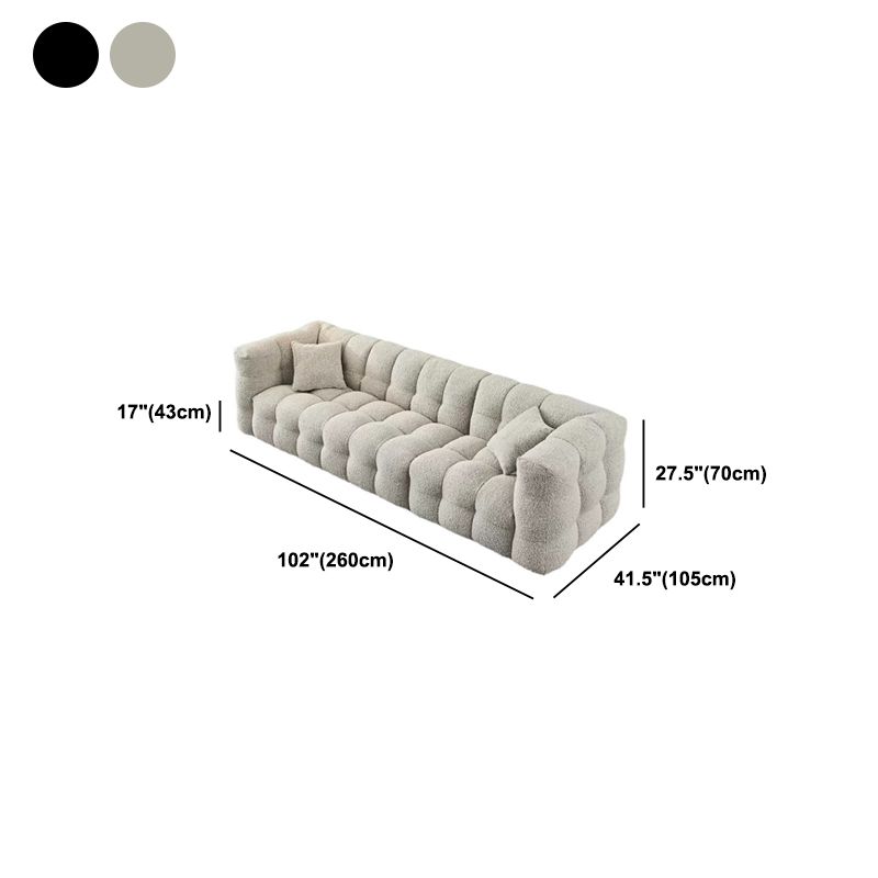 Modern 3/4-seater Tuxedo Arm Sofa Biscuit Back Sofa in Black/White