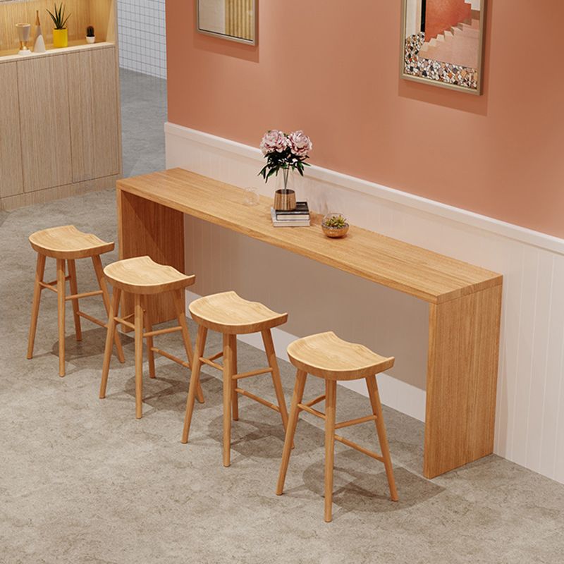 Contemporary Style 1/2/5/9 Pieces Bar Table Set Rectangle Wood Bar Table with Wood Stools Clearhalo 'Bar Furniture' 'furn' 'furn_home_bar_bar_sets' 'Furniture' 'Home Bars & Bar Sets' 'home_bar_bar_sets' 'Kitchen & Dining Furniture' 1200x1200_bd8525ce-041e-4783-a363-9aa29c1ed2ac