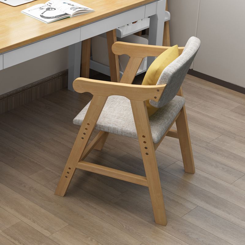 Open Back Dining Chair Upholstered Arm Single Dining Chair with Wood Legs Clearhalo ' kitchen&dining_furn' 'Dining Chairs' 'Dining Tables & Seating' 'dining_chair' 'furn' 'furn_dining_chair' 'Furniture' 'furniture_dining_chair' 'Kitchen & Dining Furniture' 'kitchen' 1200x1200_bd854bbb-9efc-42ff-bf26-ec353f04fbee