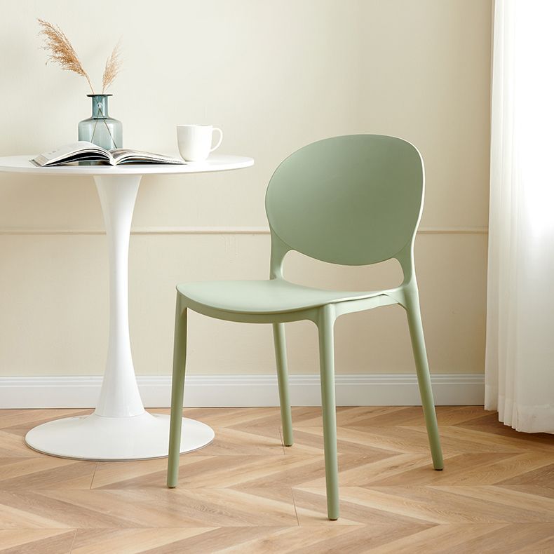 Plastic Stackable Armless Dining Chairs Open Back Side Chair (Set of 4) Clearhalo ' kitchen&dining_furn' 'Dining Chairs' 'Dining Tables & Seating' 'dining_chair' 'furn' 'furn_dining_chair' 'Furniture' 'furniture_dining_chair' 'Kitchen & Dining Furniture' 'kitchen' 1200x1200_bd8565c0-44d4-41f1-95e5-2fd4871169fe