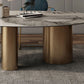 Sintered Stone Home Desk Luxury Oval Shape Fixed Table for Dining Room Clearhalo 'Dining Tables & Seating' 'Dining Tables' 'dining_table' 'furn' 'furn_dining_table' 'Furniture' 'Kitchen & Dining Furniture' 1200x1200_bd865f80-b80a-422b-9ccf-fe5d2b60d00b