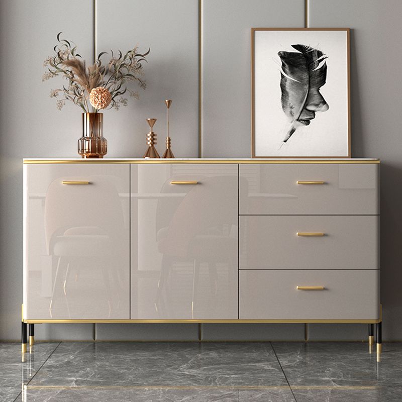Glam Style Sideboard Buffet Server Adjustable Shelving Credenza for Dining Room Clearhalo 'buffet_sideboard' 'Buffets & Sideboards' 'furn' 'furn_buffet_sideboard' 'Furniture' 'Kitchen & Dining Furniture' 1200x1200_bd87368b-d5af-4d05-bc79-588f56c5de8f