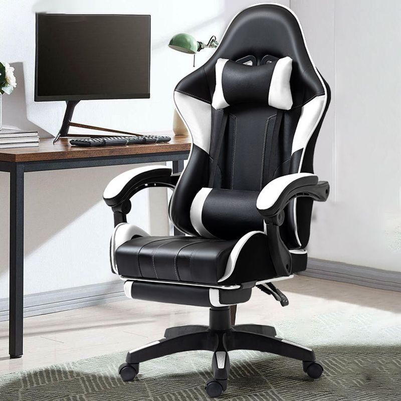 Silla de escritorio moderna silla de computadora de cuero por faux silla con ruedas con ruedas