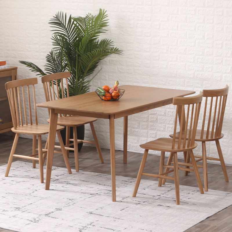 Minimalist Style Dining Table with Fixed Solid Wood Dining Table and Chairs Clearhalo 'Dining Room Sets' 'Dining Tables & Seating' 'dining_room_set' 'furn' 'furn_dining_room_set' 'Furniture' 'furniture_dining_room_set' 'Kitchen & Dining Furniture' 'kitchen&dining_furn' 'kitchen' 1200x1200_bd89b435-8563-4045-8ebf-1f60e1e2f8fa