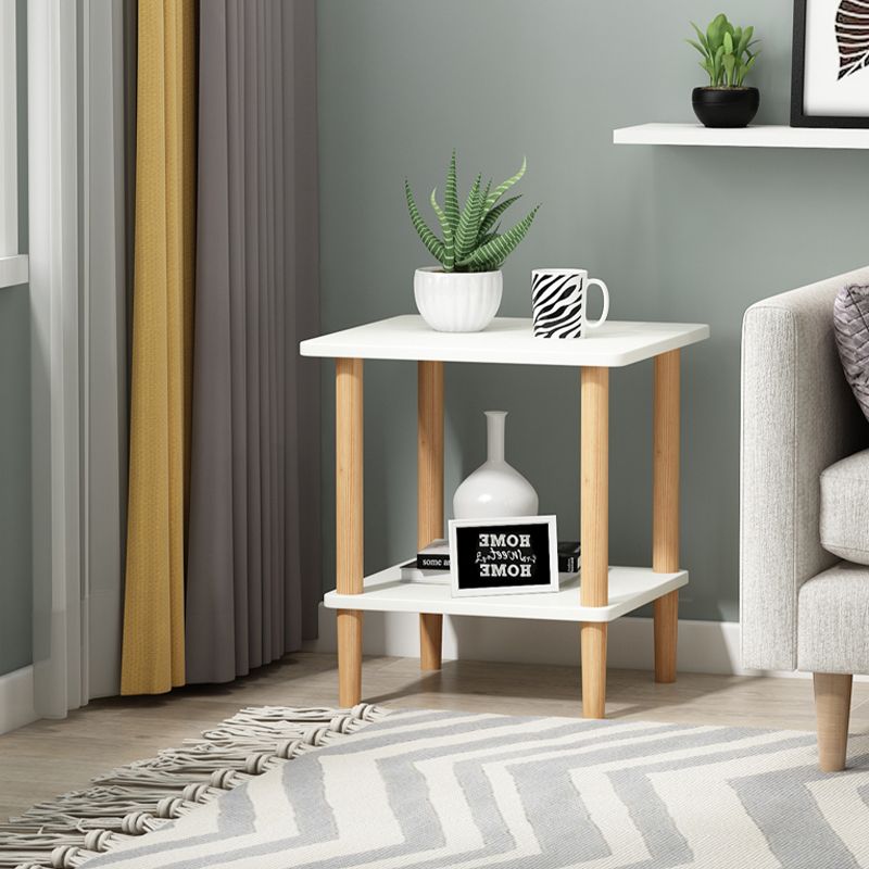 Mesa de esquina de 2 niveles moderna de madera