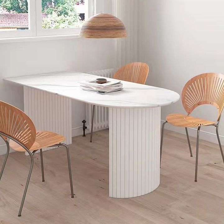 Sintered Stone Dining Table Simplicity Double Pedestal Table for Dining Room Clearhalo ' dining_table' 'Dining Tables & Seating' 'Dining Tables' 'furn' 'furn_dining_table' 'Furniture' 'furniture_dining_table' 'Kitchen & Dining Furniture' 'kitchen&dining_furn' 'kitchen' 'kitchen_dining_table' 1200x1200_bd8ac3c0-e965-4cf0-9ad9-bbd43a6d56b4