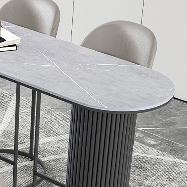 Nordic Rectangle Bar Counter Table Sintered Stone Dining Table for Kitchen with Metal Legs Clearhalo 'Bar Furniture' 'Bar Tables' 'bar_tables' 'Furniture' 'furniture_bar_tables' 'Kitchen & Dining Furniture' 1200x1200_bd8b0e9b-aceb-4087-b86a-9d1fb5799431