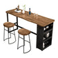 Juego de mesa de pub rectangular industrial, mesa de mostrador de madera de 1/3 piezas con taburetes sin respaldo