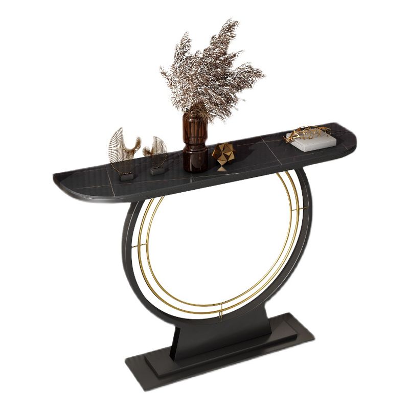 11.8" Wide Stone Console Table Scratch Resistan Console Table Ironcraft Frame Accent Table Clearhalo 'Console Tables' 'console_tables' 'Entry & Mudroom Furniture' 'furn' 'furn_console_tables' 'Furniture' 1200x1200_bd8bdce6-2c19-4c00-9154-c1b5051a7b23