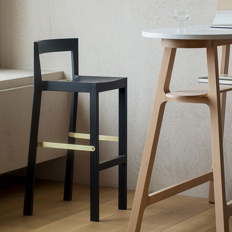 Tabourets de bar en bois massif de style créateur tabouret de bar empilable avec dossier