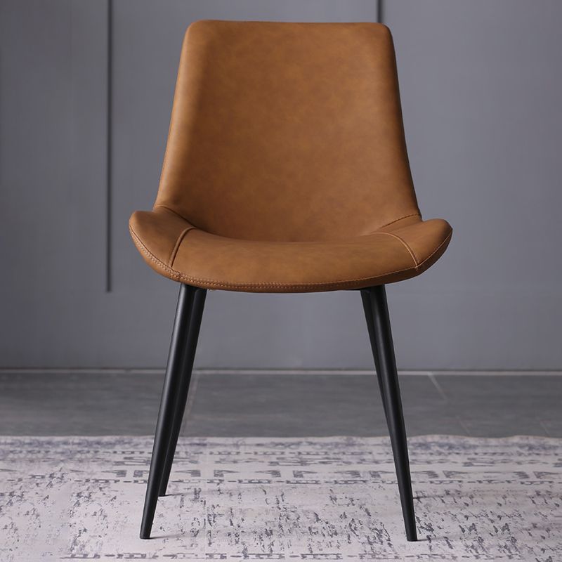 Contemporary Leather Side Chair Matte Finish Solid Back Dining Chair Clearhalo ' kitchen&dining_furn' 'Dining Chairs' 'Dining Tables & Seating' 'dining_chair' 'furn' 'furn_dining_chair' 'Furniture' 'furniture_dining_chair' 'Kitchen & Dining Furniture' 'kitchen' 1200x1200_bd8c62c9-8406-4afd-86ef-7513791a9dc9
