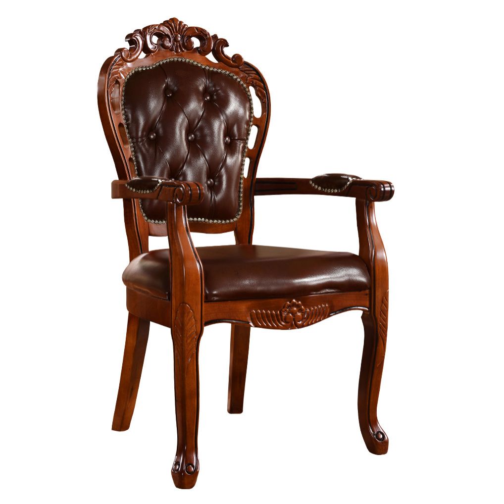 Victorian Style Wood Indoor Open Back Dining Side Chair of 24'' Wide Dining Chair Clearhalo ' kitchen&dining_furn' 'Dining Chairs' 'Dining Tables & Seating' 'dining_chair' 'furn' 'furn_dining_chair' 'Furniture' 'furniture_dining_chair' 'Kitchen & Dining Furniture' 'kitchen' 1200x1200_bd8d5802-6093-4c69-acec-8ba441ae7fc0