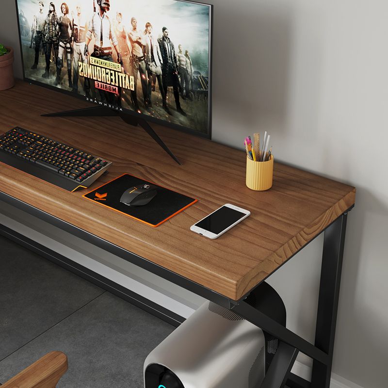 L字型作業テーブル産業用ソリッドウッド固定オフィステーブル