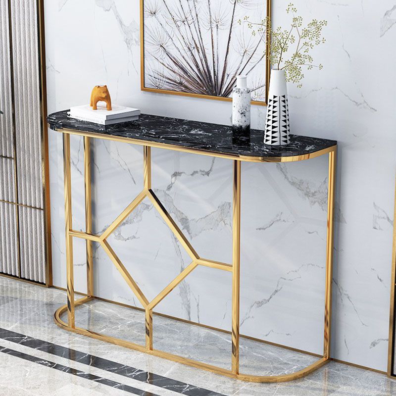 12 "W Glam Marble Console Tabel Half Moon Abstract Accent Table voor Hall