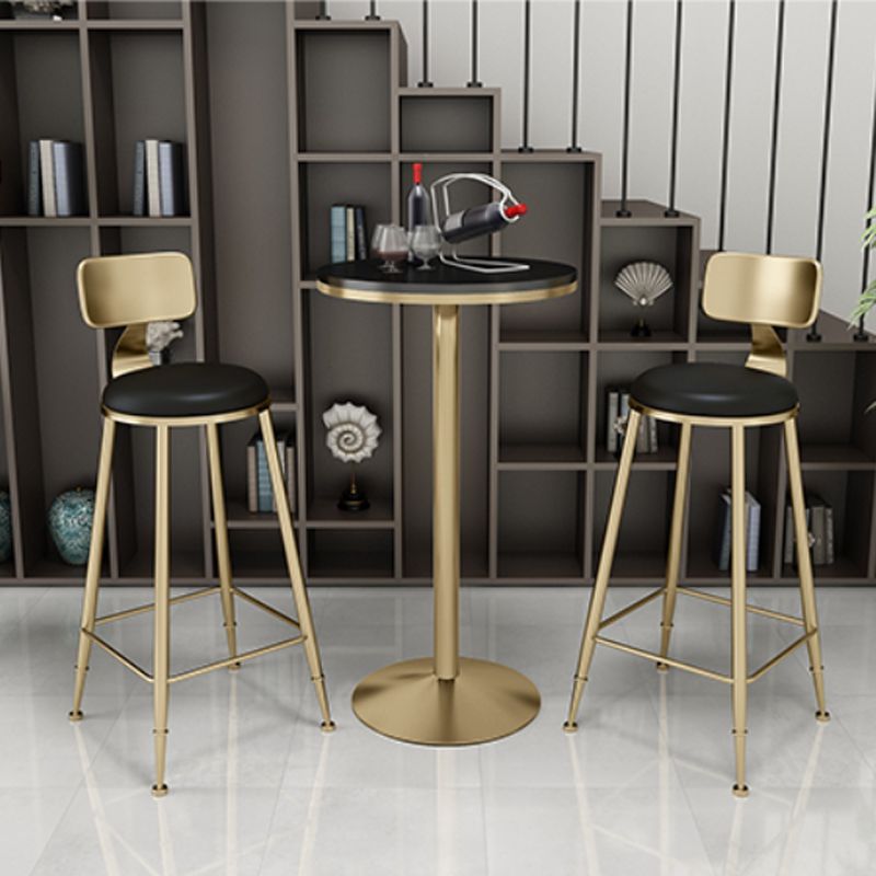 Glam 1/3/5 stuks staaftafel set rond stenen aanrecht met hoge ontlasting voor café