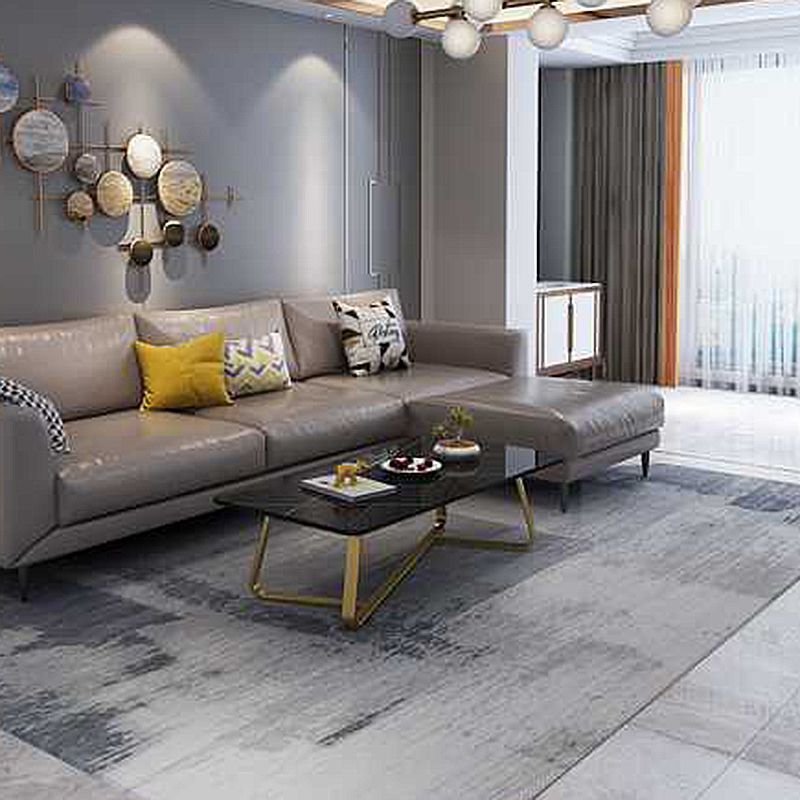 Cross Legs Stone Top Cocktailtisch, 15,75 "h rechteckiger Kaffeetisch