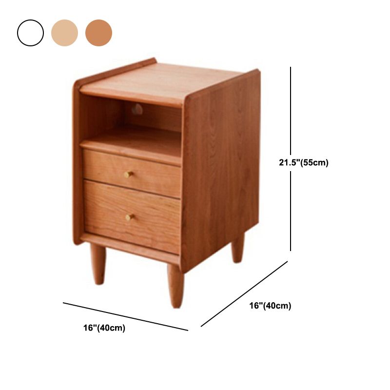 Solid Wood Nightstand Modern 22 Inch H Open Storage 2-Drawer Legs Included Night Table Clearhalo 'Bedroom Furniture' 'furn' 'furn_night_stand' 'Furniture' 'night_stand' 'Nightstands' 1200x1200_bd959073-89e3-4d67-bf2d-8a307de51b7e