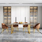 Glam Dining Set 1/4/5 Pcs Rectangle Sintered Stone Top Set with Parsons Chairs