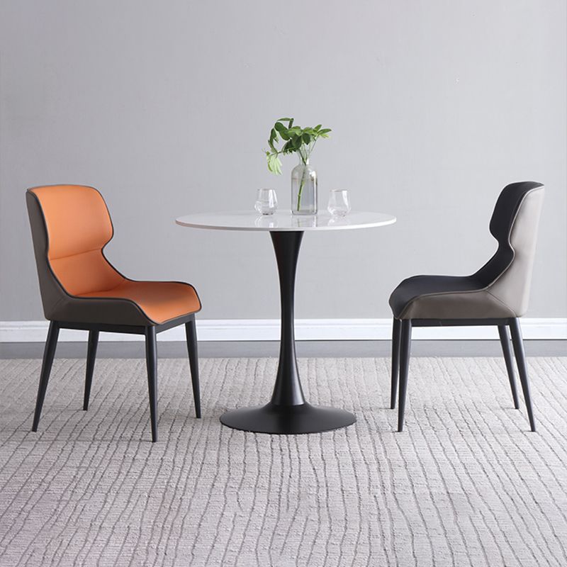 Contemporary Leather Side Chair Matte Finish Wingback Dining Chair (Set of 2) Clearhalo ' kitchen&dining_furn' 'Dining Chairs' 'Dining Tables & Seating' 'dining_chair' 'furn' 'furn_dining_chair' 'Furniture' 'furniture_dining_chair' 'Kitchen & Dining Furniture' 'kitchen' 1200x1200_bd983ede-6094-4de0-bfd7-87d61d686e18